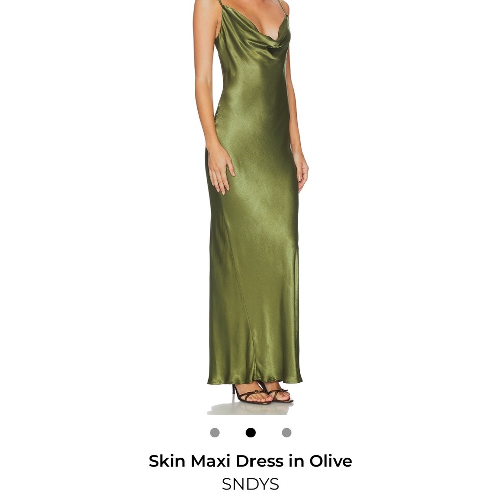 SNDYS Skin Maxi Dress in Olive - Picture 2 of 7